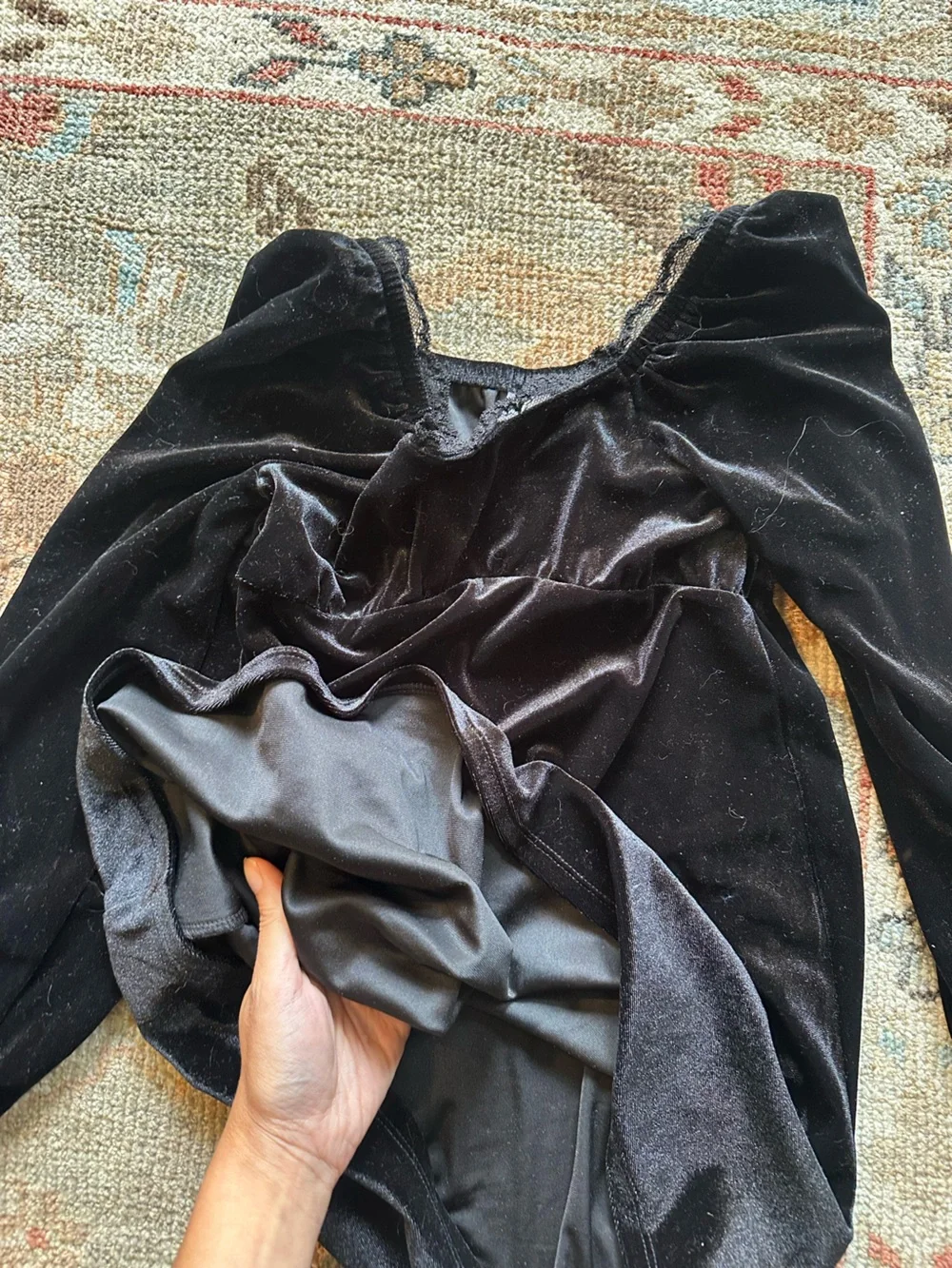 Kids GAP Black Velvet Long-Sleeve dress
